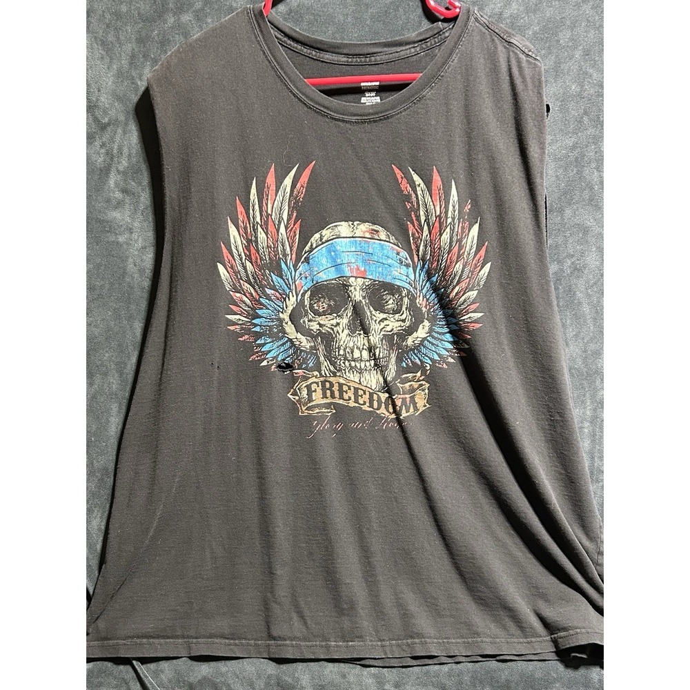 Celebrate Patriotic Sleevless Skull Shirt 3X